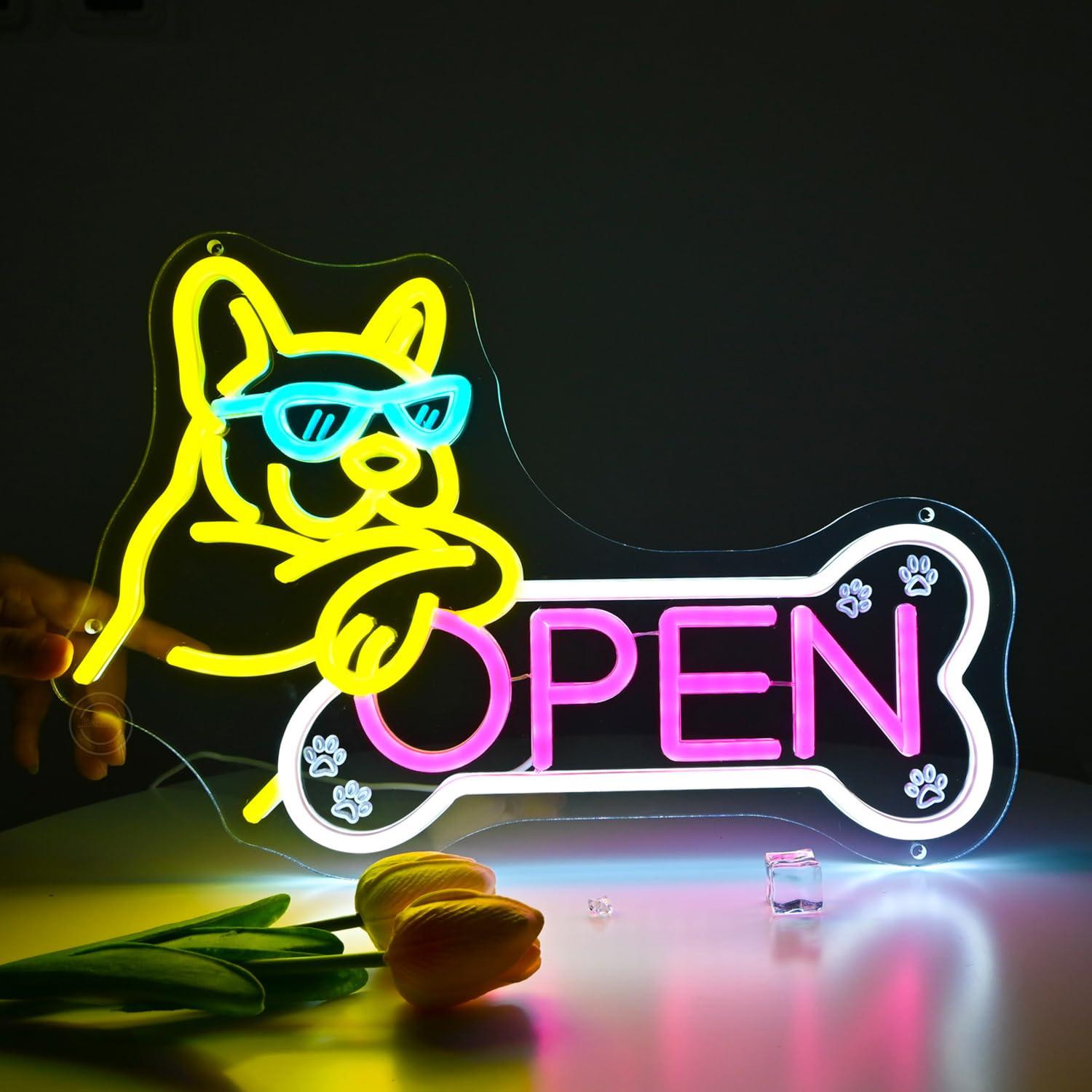 Spa&Wellness Earth City Шелепиха - Неоновая вывеска «Pet Shop Open» с